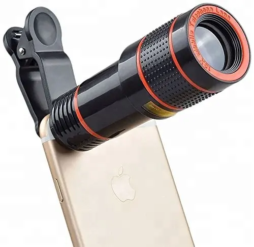 Lente de cámara de teléfono con zoom telescópico 12x para lente de teléfono inteligente, lente Extra para iPhone