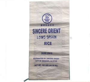 Sacchetto tessuto pp sacco 25kg 50kg grande formato superiore in plastica di riso e blu e bianco sacco a zig-zag basso prezzo - Product Image 1