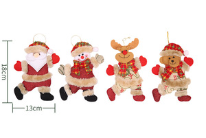Ornement de Noël suspendu en peluche, poupée pour arbre de Noël, bonhomme de neige, renne, ours, poupée Père Noël, cadeau de Nouvel An, décoration de Noël - Product Image 5