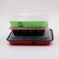 Herbruikbare, recyclebare, milieuvriendelijke rechthoekige bento lunchbox, 1-3 liter inhoud, vershoudend, PET/PP/PLA materiaal, ISO gecertificeerd