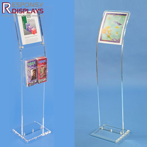 Bốn tầng trong suốt Acrylic sàn Tạp Chí giá nghiêng Thiết kế kệ sách hiển thị đứng cho Thư Viện Văn phòng Phòng chờ đợi phòng - Product Image 5