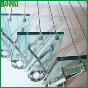 Cadre en acier inoxydable <span class=keywords><strong>rampe</strong></span> d'<span class=keywords><strong>escalier</strong></span> droite pour <span class=keywords><strong>marches</strong></span> en verre sans contremarches - Product Image 5