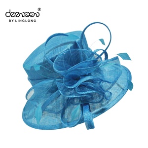 Large bord Philippe Sinamay dames Fascinator Kentucky Derby église chapeaux <span class=keywords><strong>de</strong></span> fête <span class=keywords><strong>de</strong></span> mariage été approprié pour le sport en gros - Product Image 2