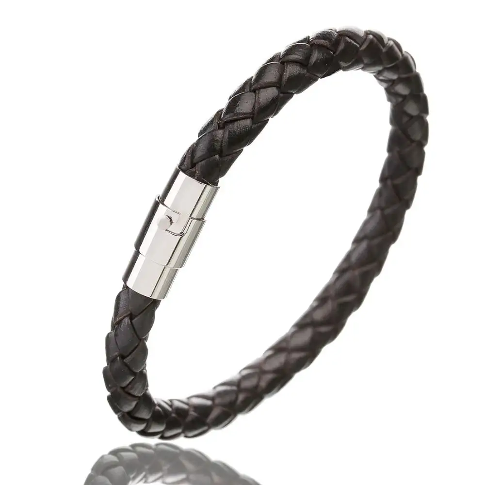 Bracelet porte-bonheur en cuir véritable, nouvelle marque fait à la main, breloque pour femmes et hommes, bijoux cadeaux