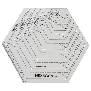 Règle 3d en plastique, Patchwork, courtepointe hexagonale en acrylique, Design personnalisé # mhexag14, 3mm d'épaisseur