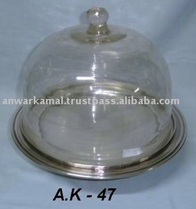 Support à gâteau en laiton avec couvercles en verre - Product Image 2