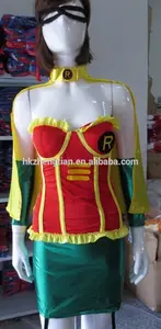 china proveedor de disfraces de halloween traje caliente de ventas de buena calidad sexy traje de robin