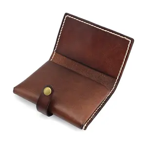 ISO BSCI-billetera de cuero genuino para hombre, billetera de cuero genuino, respetuosa con el medio ambiente, personalizada, de lujo, con bloqueo RFID