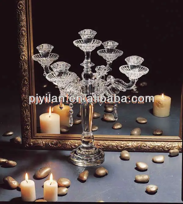 2013 venta caliente de cristal/vidrio candelabros de bodas