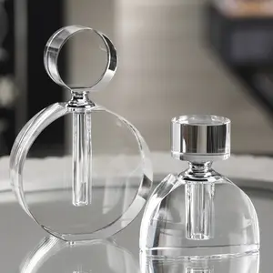 Creative Custom Crystal Perfume Bottles Clear Glass Fancy Oud Oil Bottle For Sales