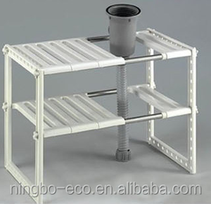 Üzerinde/altında lavabo ayarlanabilir mutfak çanak süzgeç plastik raf depolama raf organizatör - Product Image 3