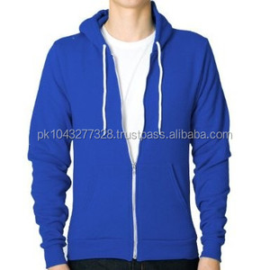 Sweats à capuche et sweatshirts d'hiver à fermeture éclair pour hommes en polyester teint uni/coton - Product Image 2