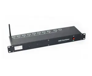 Splitter DMX Nirkabel 8CH, Penguat Sinyal DMX512 untuk Konsol DMX, Lampu Panggung