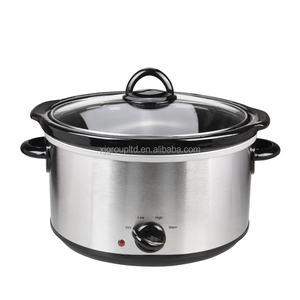 XJ-13218C 3.5L Medium <strong>Slow</strong> <strong>Cooker</strong> with <strong>Red</strong> Indicator Light and Black Injection Molding - Product Image 1