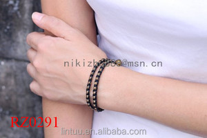 China fábrica hecha a mano con cuentas de metal cubierta de doble campana de perlas de la joyeria craneo pulsera popular Masai - Product Image 4