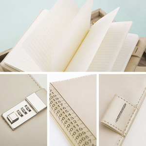 Custom Printing Daily A5 Leather Agenda <strong>Diary</strong> <strong>With</strong> <strong>Code</strong> <strong>Lock</strong> - Product Image 5
