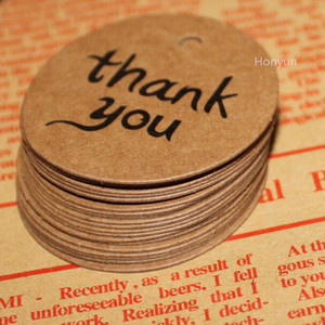 Venta al por mayor Reciclado Barato Kraft Marrón Etiquetas de papel redondas Etiquetas de agradecimiento Etiquetas de regalo - Product Image 5