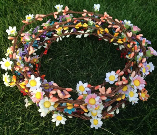 Bohemian Style Wreath Flower Crown Wedding Garland Forehead Hair Head Band Beach Wreath