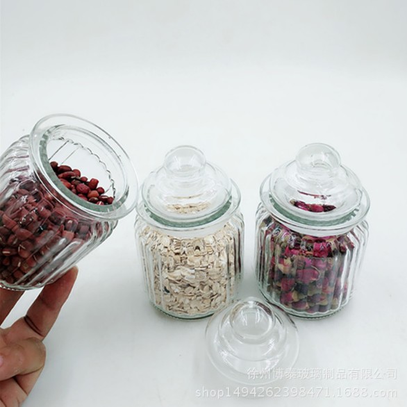 Big capacity machine made glass jar with metal clip glass storage jar