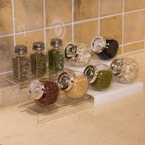 Nhà Máy Bán Buôn Cao Kết Hợp Trong Suốt Của Cuộc Sống 2 Tier Giày Trang Điểm Organizer Hiển Thị Đứng Kệ 2 Bước Acrylic Riser - Product Image 3