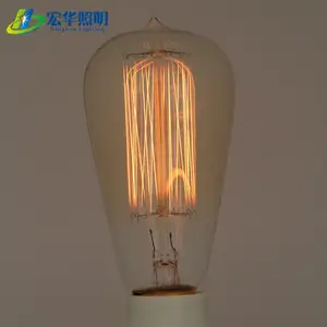 ST64 E27 40W Industrial Vintage Edison Amber Light Filament Bulb