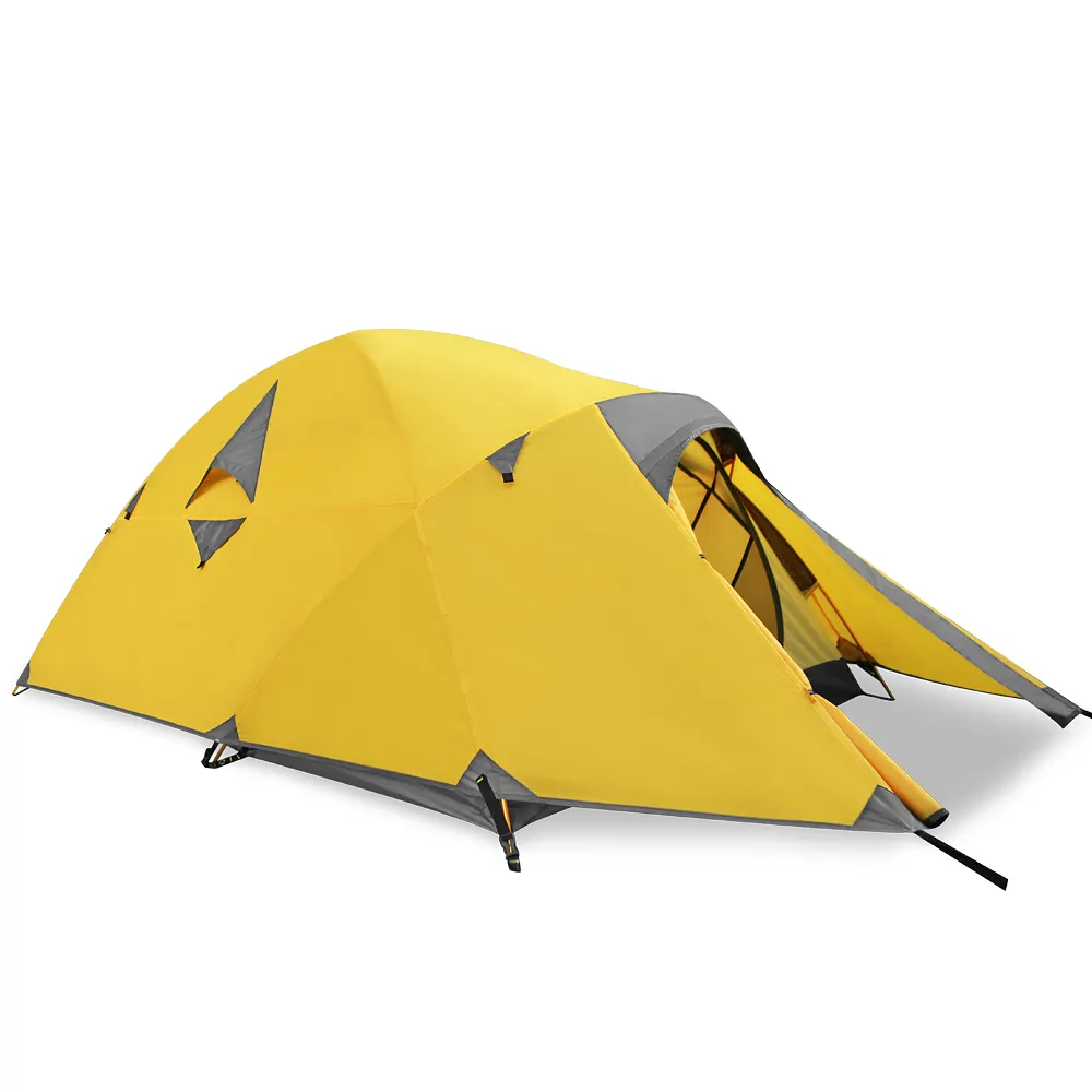 2 kleur Double-Layer Camping Tent 1-2 Mensen Outdoor Camping Ultra Licht Tent 3 bestellingen