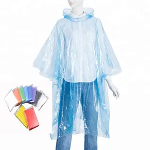 Verschillende Kleuren Nood Pe Wegwerp Waterdichte Poncho Regenjassen