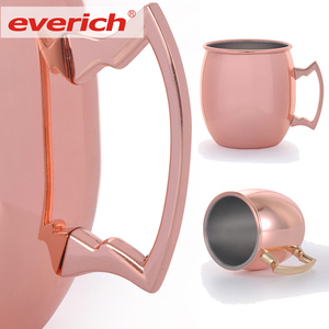 Acero inoxidable cobre Moscú mula taza con asa - Product Image 3