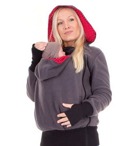 <span class=keywords><strong>Maternité</strong></span> Femmes Chaud Laine À Capuche Kangourou Sweat Avec Bébé Porte Femmes Hiver Zipper Manteau <span class=keywords><strong>Veste</strong></span> - Product Image 5