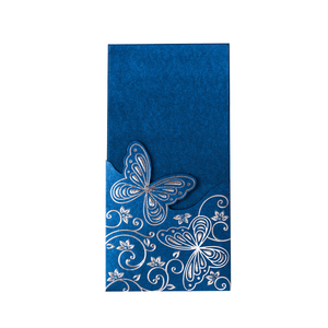 Tarjeta de invitación de boda coreana, bonito azul real, muy Popular - Product Image 5