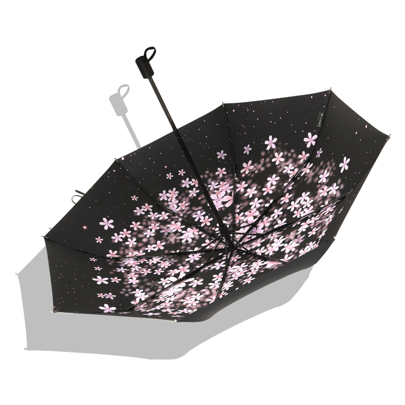 Японский Зонт Сакура в 3 складных и 5 складных зонтиках может использоваться в солнечный и дождливый день