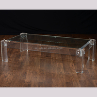 Ensemble de chaises de table en acrylique transparent pliable à chaud, table de maquillage, table de bureau