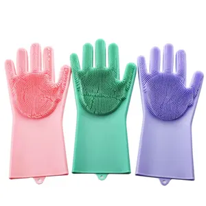 Guantes de silicona para lavar platos, manoplas de cocina para la limpieza, mejor venta, precio de fábrica