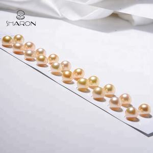 Chất Lượng Cao 10-12Mm AA + Nước Biển Một Cặp Trung Quốc Vàng Biển Nam Vòng Hạt Ngọc Trai - Product Image 6