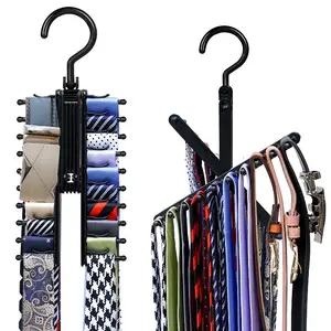 2pcs cross x hangers tie belt rack organizer hanger non-slip clips holder with 360 degree rotation securely up to 20