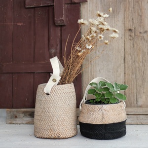 Vente en gros de pots de fleurs en ciment avec poignée en <span class=keywords><strong>bambou</strong></span> pour la décoration intérieure, bon <span class=keywords><strong>prix</strong></span> pour le jardinage. - Product Image 3
