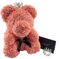 Offre d'usine Vente chaude Saint Valentin Cadeau Teddy PE Mousse Fleur Artificielle Rose Ours