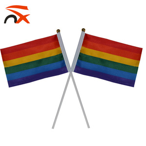 Tùy Chỉnh In Bất Kỳ Logo Giá Rẻ Polyester Quảng Cáo Nhỏ Cờ Tay - Product Image 2