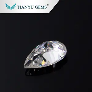 Tianyu宝石ルース石モアッサナイト10 × 8ミリメートル梨カットスーパーホワイトDEF VVSグレードモアッサナイトダイヤモンド