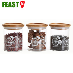 Bocaux de rangement hermétiques en verre borosilicate transparent , rondes et hermétiques pour aliments - Product Image 1