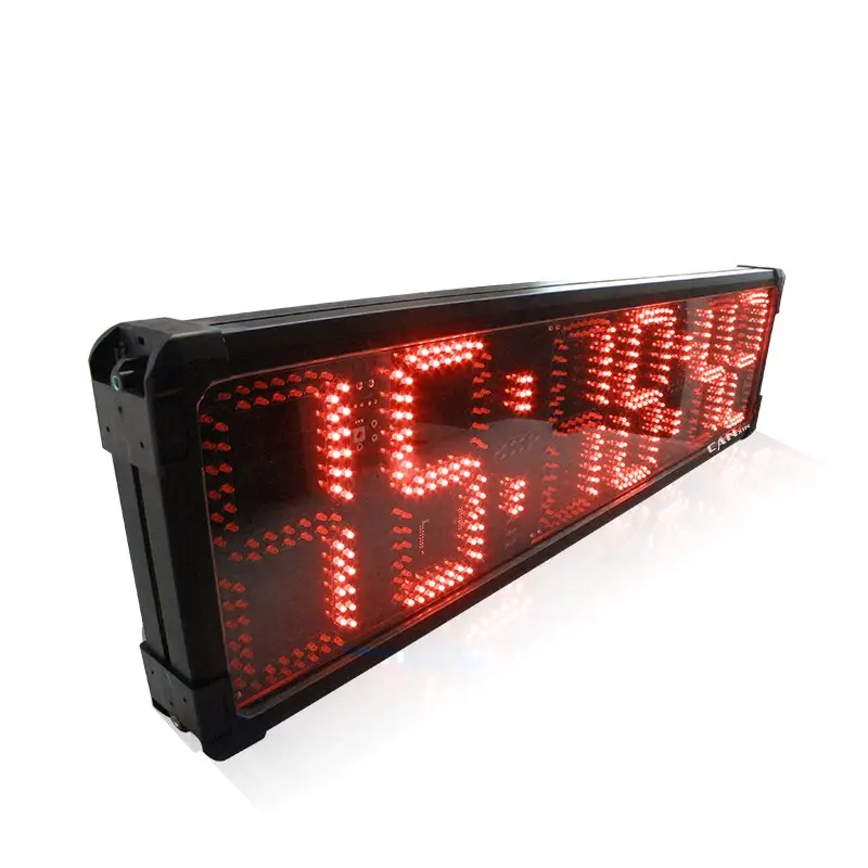 Ganxin 야외 방수 더블 얼굴 벽 시계 레이스 타이머 스포츠 자동차 마운트 마라톤 시계 레드 LED 듀얼 사이드 시계