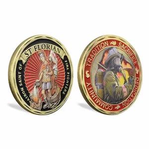 FIRE FIGHTERS Tradition Antique Metal Commemorative Coin, Sacrifice Dedication Community Challenge Coin