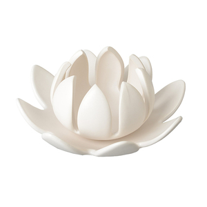 Portacandele in <span class=keywords><strong>Ceramica</strong></span> Bianca Pura a Forma di Fiore di Loto all'Ingrosso - Product Image 1