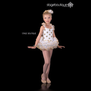 <span class=keywords><strong>Encore</strong></span> blanc or sequin jazz tap mignon filles de <span class=keywords><strong>danse</strong></span> costumes - Product Image 2