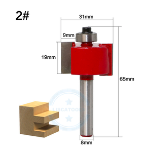 L-N154 1 Buah 8Mm Bantalan Tipe <span class=keywords><strong>T</strong></span> Shank Pemotong Penggilingan Kayu Tingkat Industri Gurdi Alat Pertukangan Kayu Bit Router untuk Kayu - Product Image 4