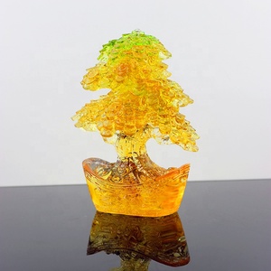 Vivo arte chino artesanía 82*70*65mm de vidrio artesanal de <span class=keywords><strong>la</strong></span> <span class=keywords><strong>suerte</strong></span> de cristal árbol escultura - Product Image 4
