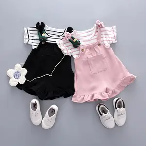 T-shirt e tuta a righe moda ragazza set neonato peruviano vestiti per bambini cotone italia