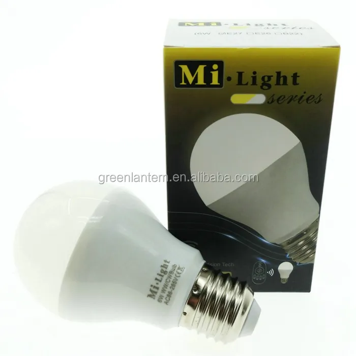 AC85-265V 2.4G اللاسلكية E27 6W لمبة led مزدوج لمبة الضوء الأبيض WW/CW أبيض دافئ وبارد أبيض متاح في البصيلة نفسها