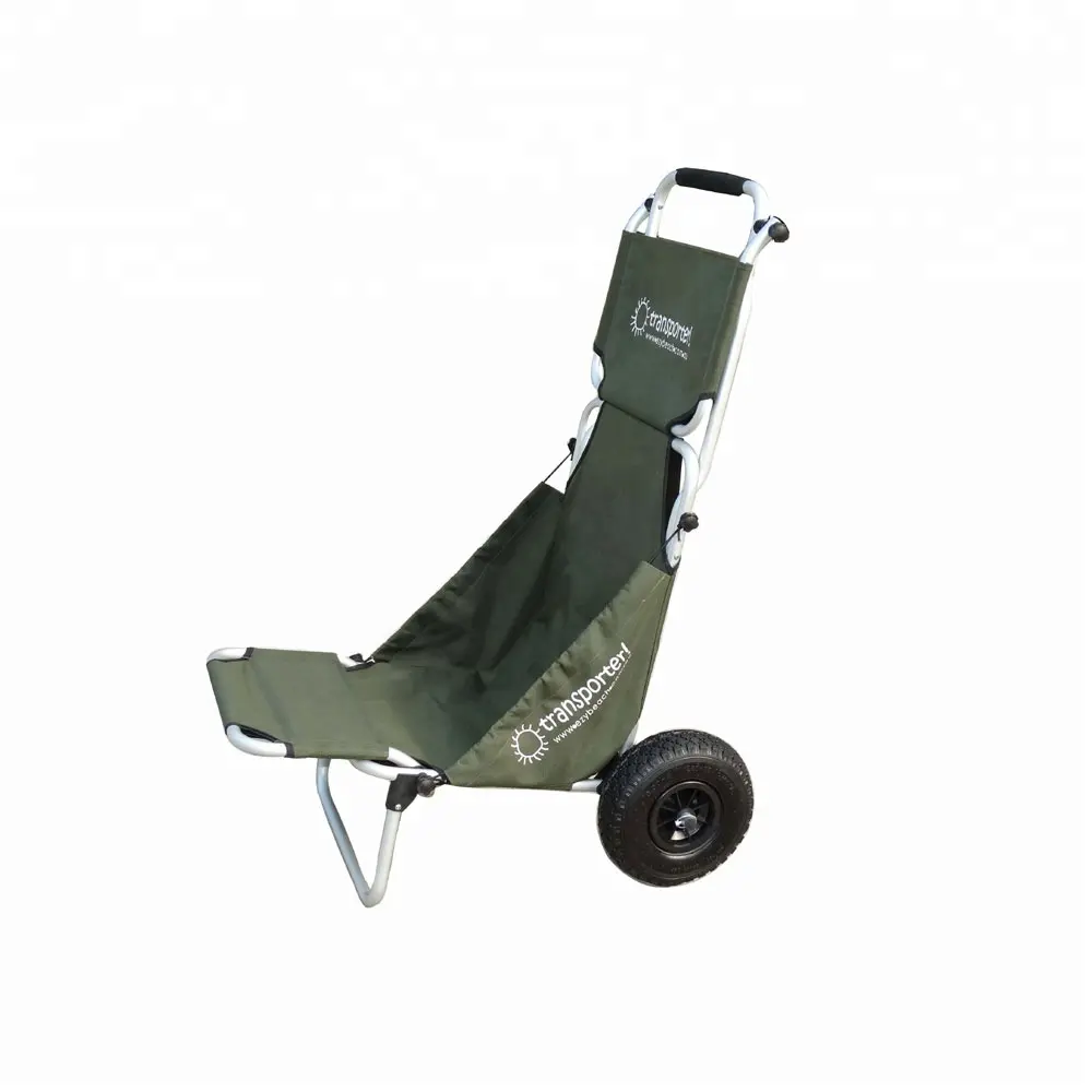 Chariot à roulettes pliable en aluminium, chariot de plage, chaise pratique pour la pêche