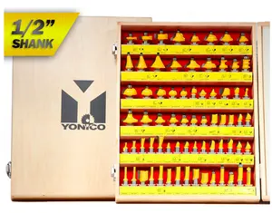 Kits010 70 Pcs 1/2 Inch Tungsten Carbide Wood Router Bit Set for WoodWorking wood case